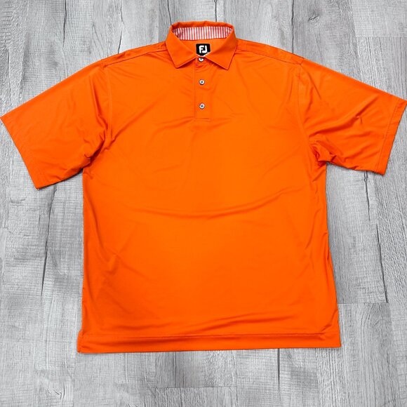 FootJoy Golf Polo Mens Large Tennessee Orange Short Sleeve Athletic Performance - Picture 3 of 8